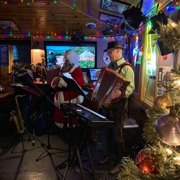 December 2018: Alpine Thunder performs during the annual Ugly Christmas Sweater Party at Jesse Oaks